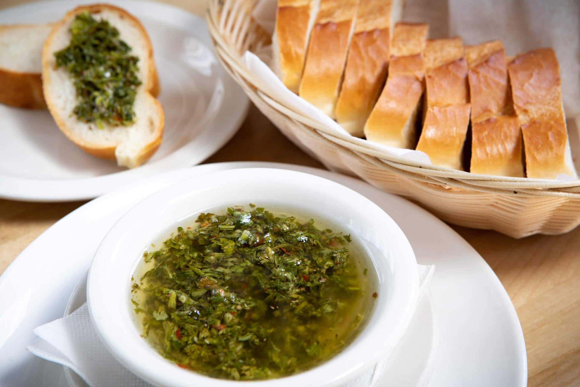 LALA'S homemade chimichurri served with bread